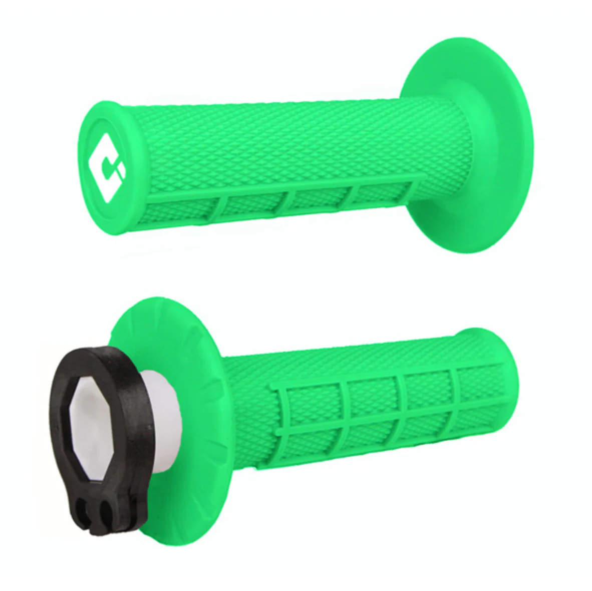 ODI Half Waffle Lock On Motocross Enduro Grips - Flo Green