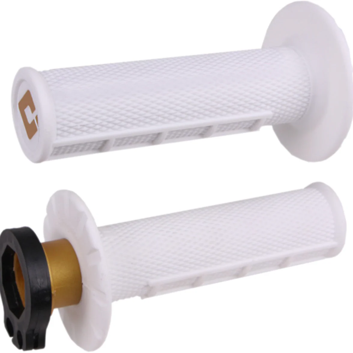 ODI Half Waffle Lock On Motocross Enduro Grips - White