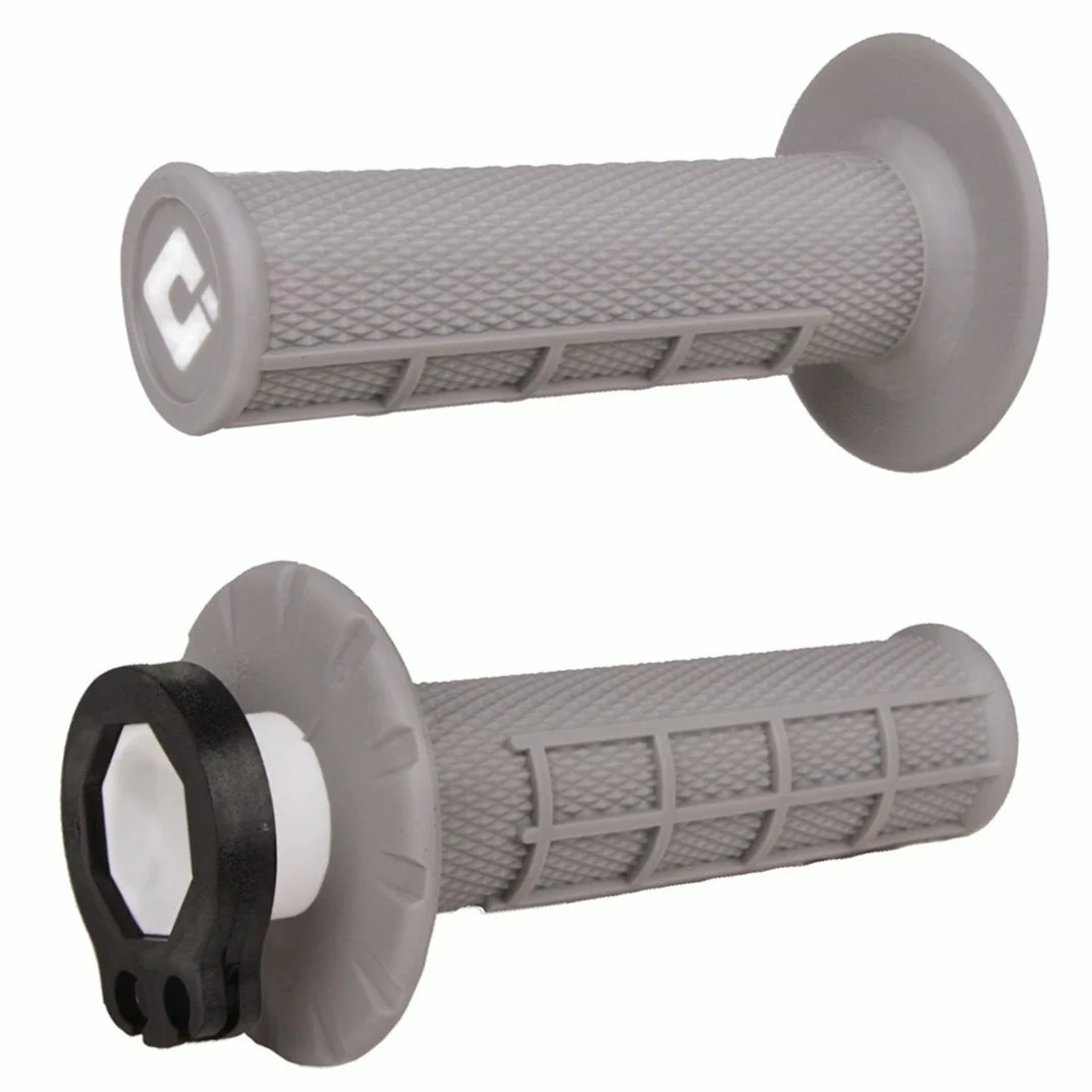ODI Half Waffle Soft Lock On Motocross Enduro Grips - Grey