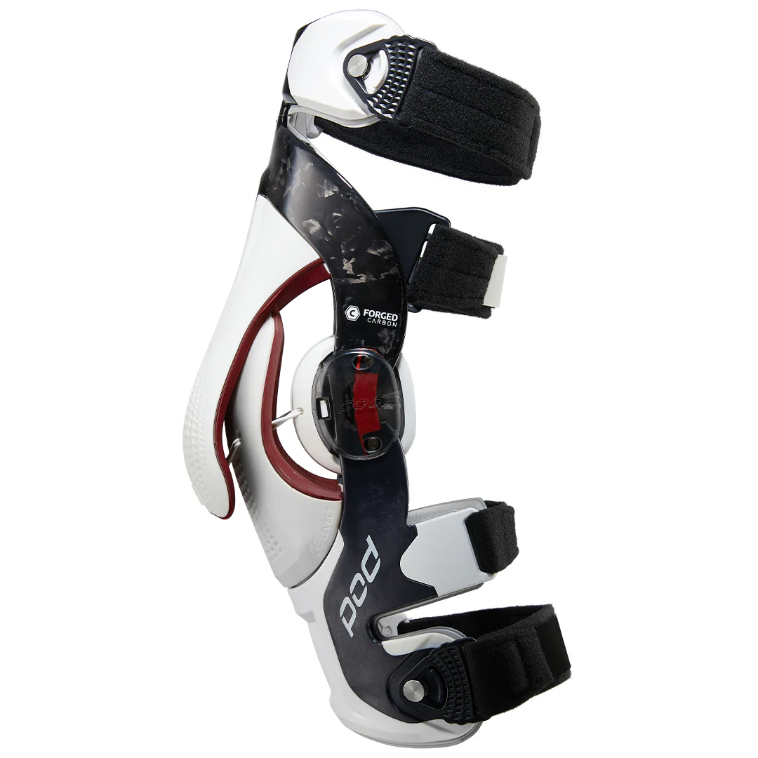 POD K8 3.0 Carbon Motocross Knee Braces White - Image 3