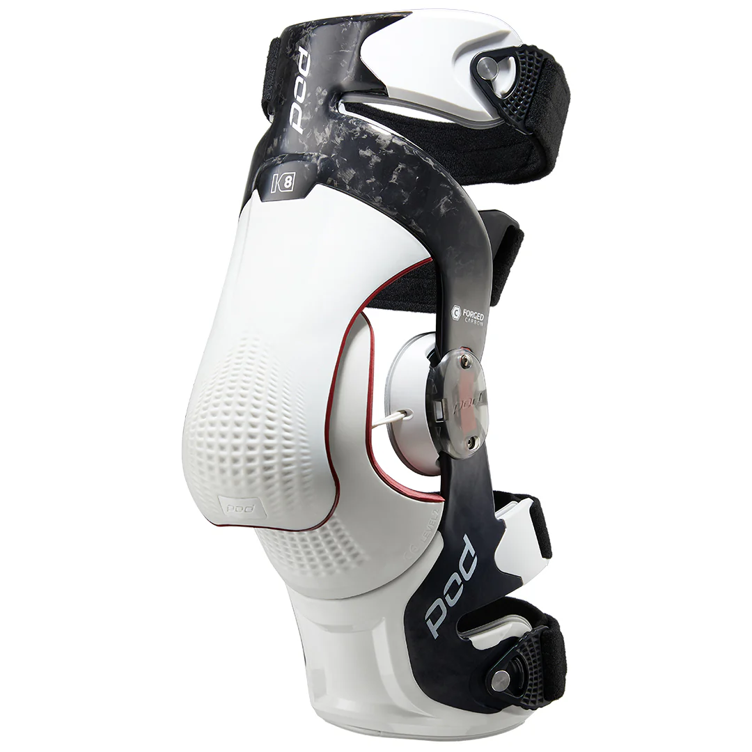POD K8 3.0 Carbon Motocross Knee Braces White - Image 4