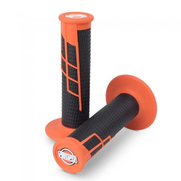 Pro Taper Half Waffle Lock On Grips - Black Orange