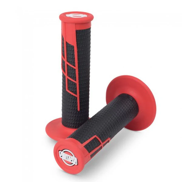 Pro Taper Half Waffle Lock On Grips - Black Red