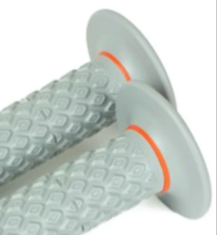 Renthal Dual Compound Ergodiamond Enduro Motocross grips - Orange Grey - Image 2