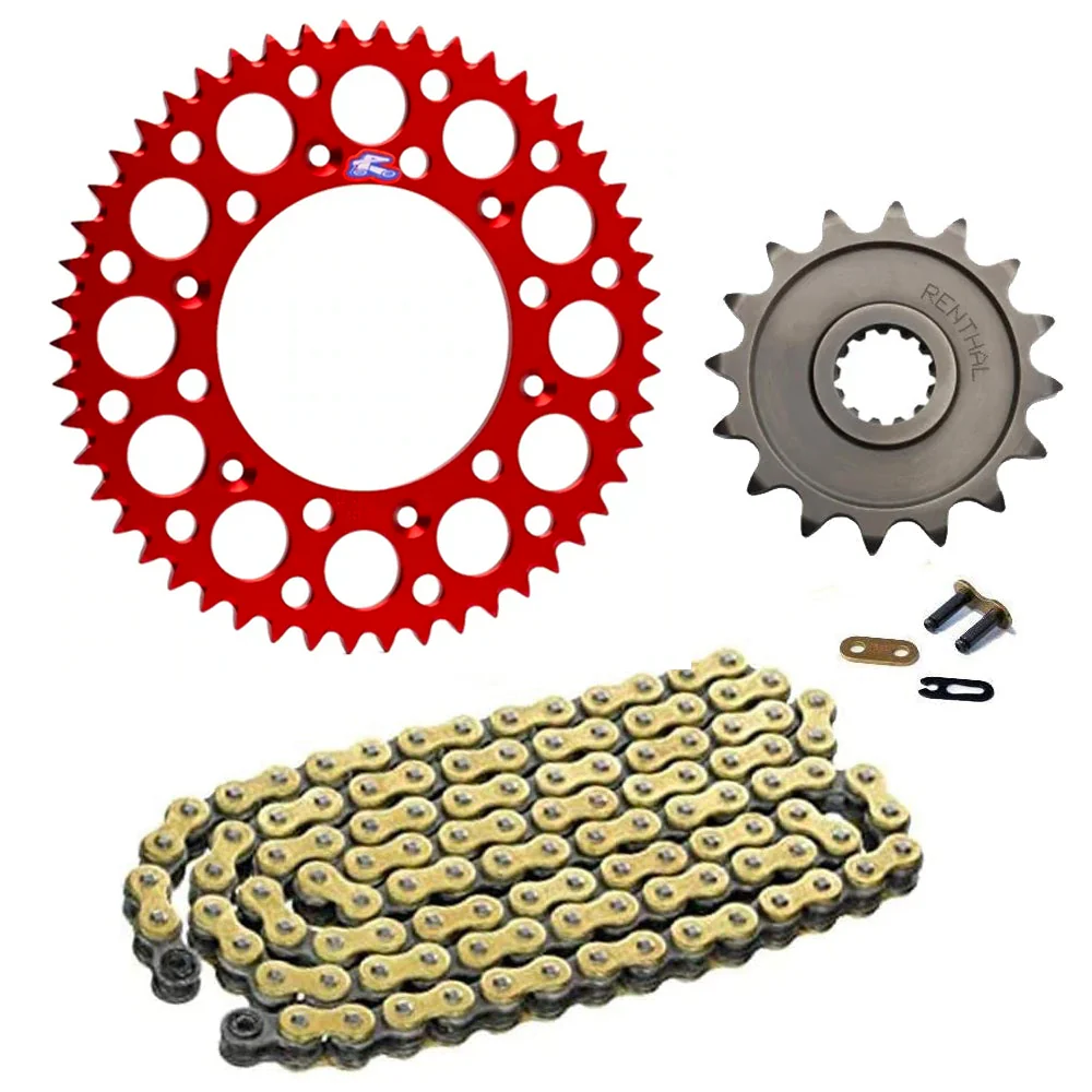 Renthal Honda Aluminium Chain & Sprocket Kit - Red