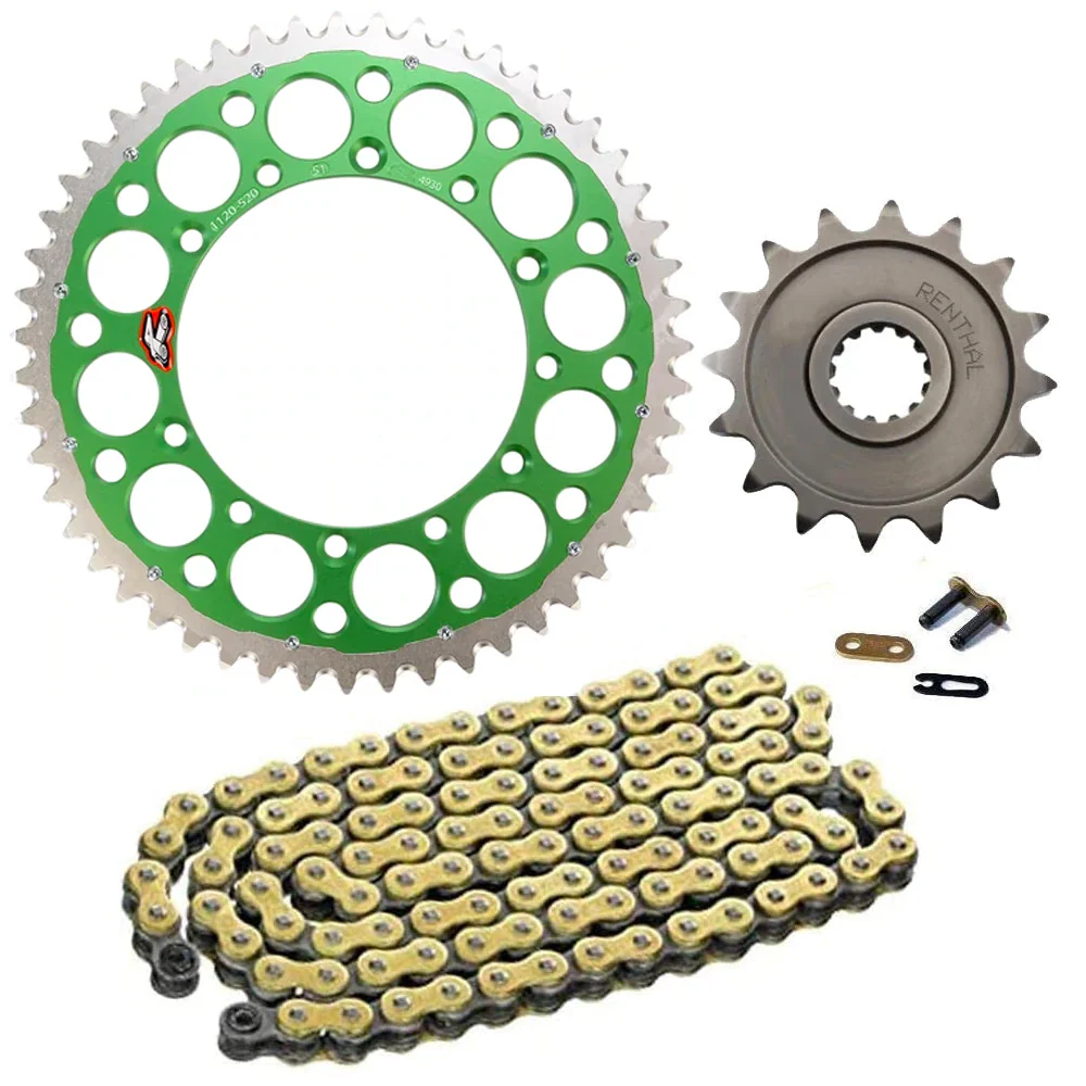 Renthal Kawasaki TwinRing Chain & Sprocket Kit - Green