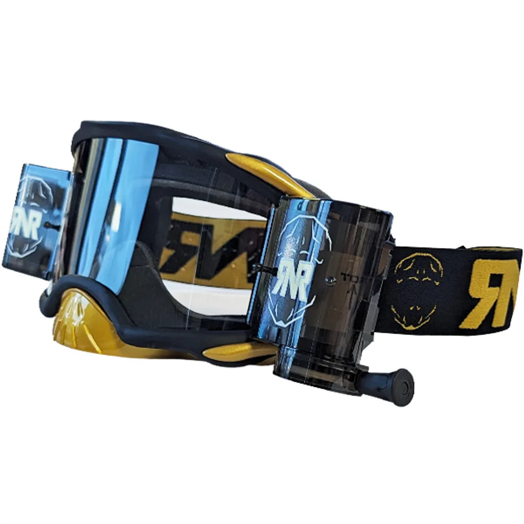 Rip N Roll RNR Platinum 48mm Motocross Goggles - Black Gold