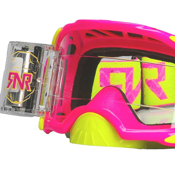 Rip N Roll RNR Platinum 48mm Motocross Goggles - Neon Pink - Image 2
