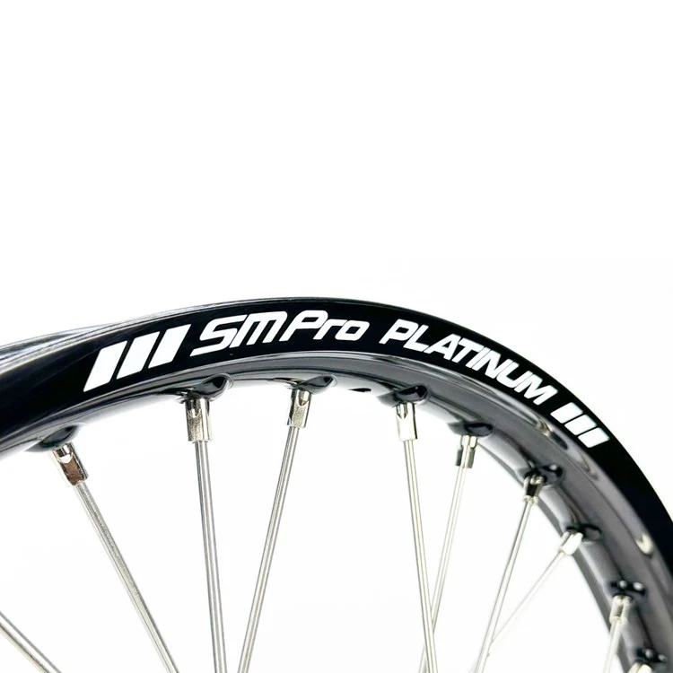 SM Pro Platinum Wheel Set - Sherco - Blue Hub Black Rim - Image 3