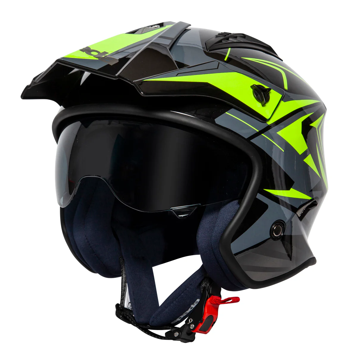 Spada Rock Trials Helmet Black Flo Grey