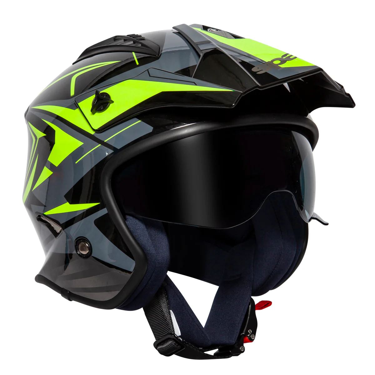 Spada Rock Trials Helmet Black Flo Grey - Image 2