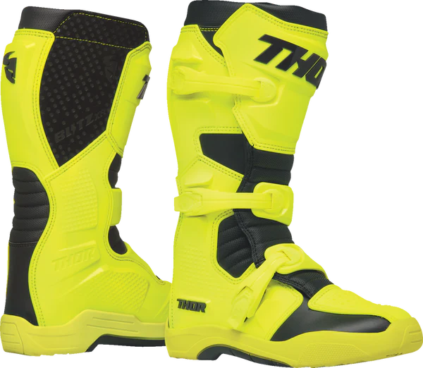 Thor Blitz XR Kids Youth Motocross Boots Fluo Acid Black