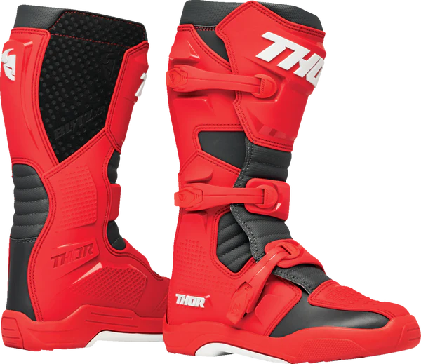 Thor Blitz XR Red Charcoal Motocross Boots