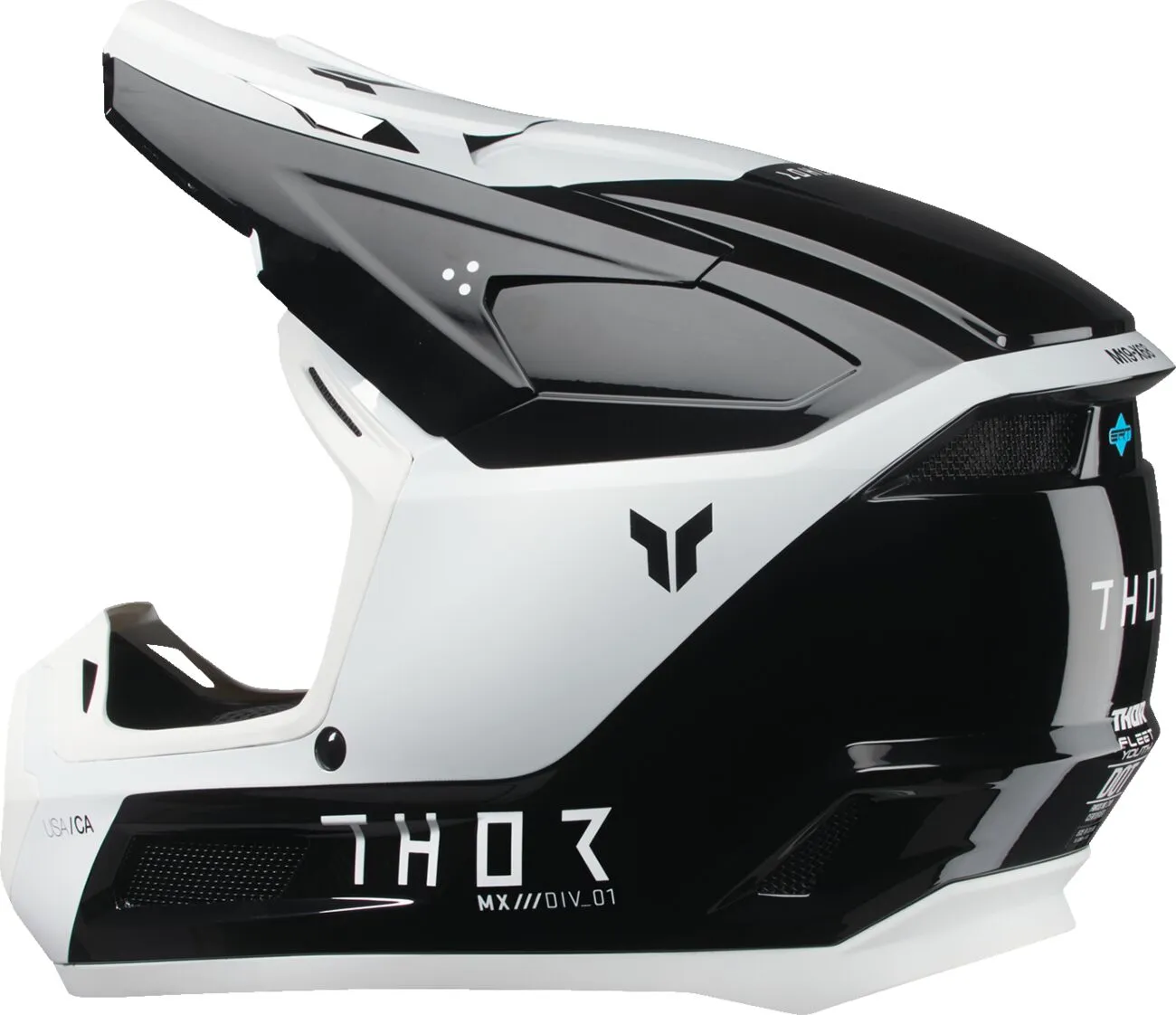 Thor Fleet Storm Youth Helmet - Black White - Image 3