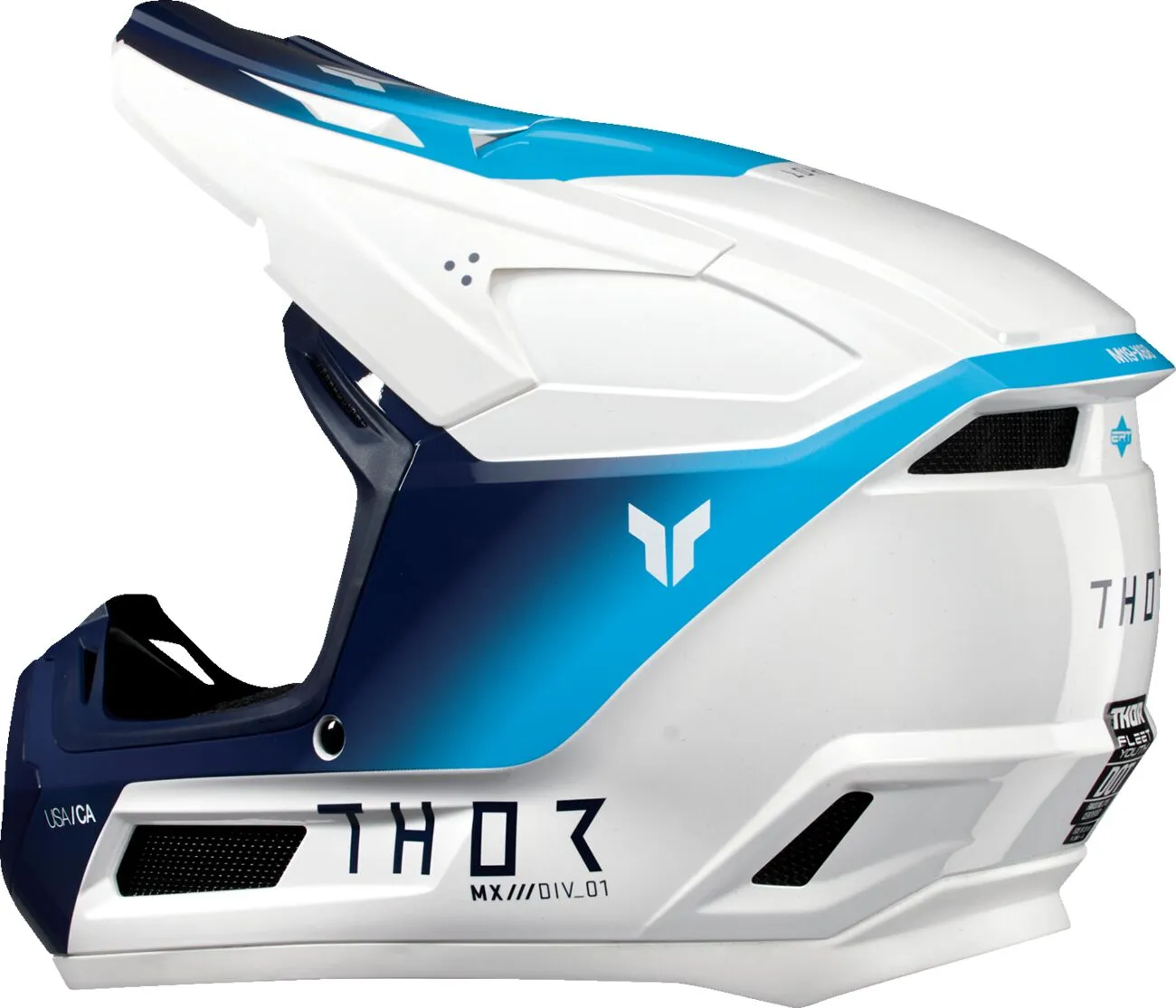 Thor Fleet Storm Youth Helmet - White Navy - Image 3